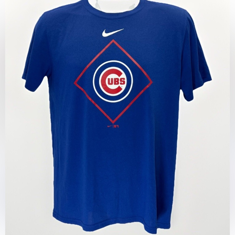 Chicago Cubs MLB Baseball Men's Nike Dri-Fit Royal Blue Crew Neck T-Shirt Sz: S